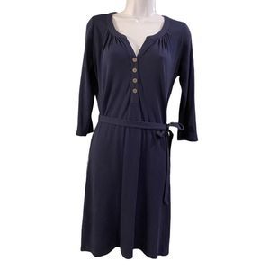 BODEN Midi Shirt Dress Navy Blue 4 4P